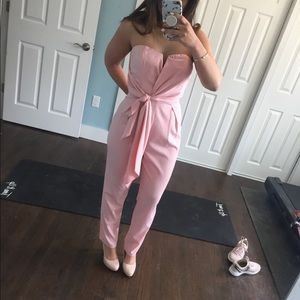 Strapless pink jumpsuit!
